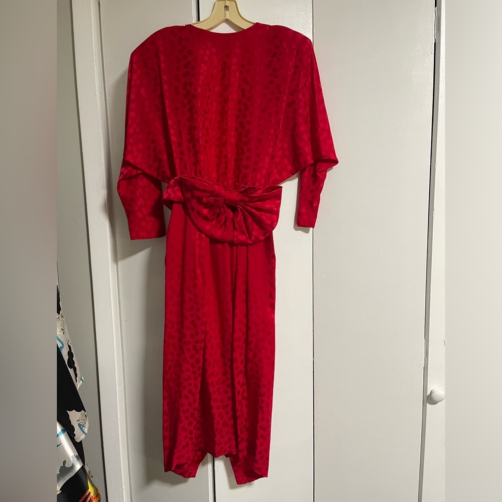 80s Vintage Red Backless Dress